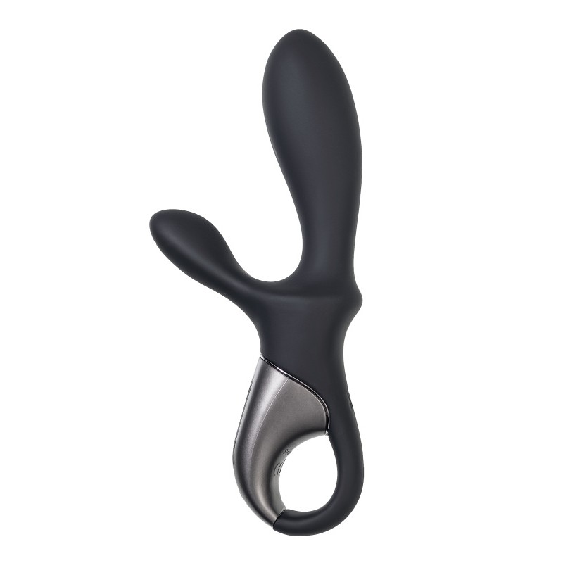 Вибростимулятор-унисекс с подогревом Satisfyer Heated Climax+ Connect App, черный, 20,7 см