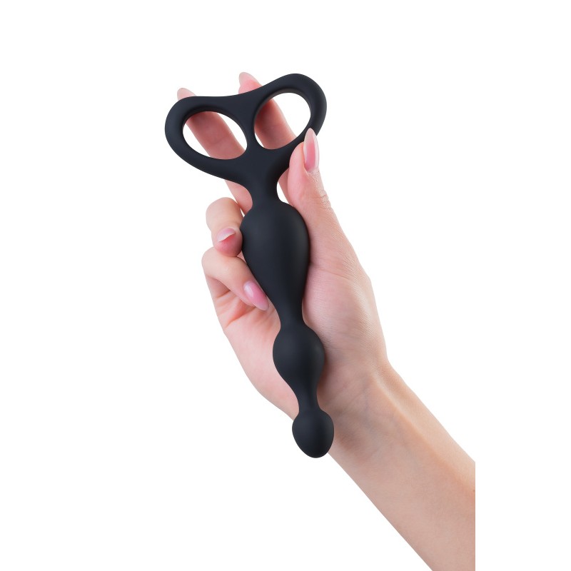 Анальная втулка POPO Pleasure by TOYFA Aquilae, водонепроницаемая, силикон, черная, 18 см, Ø 3 см