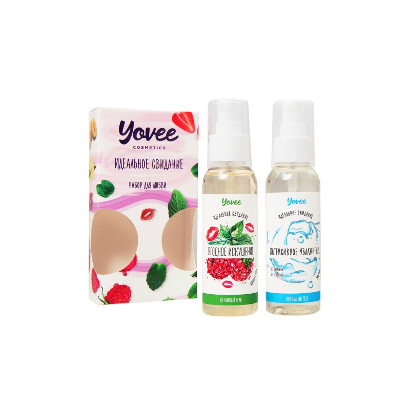 Набор гелей-смазок Yovee для любви (721009+721051), вкусовой (малина/мята) + увл (гиалурон), 2х100мл