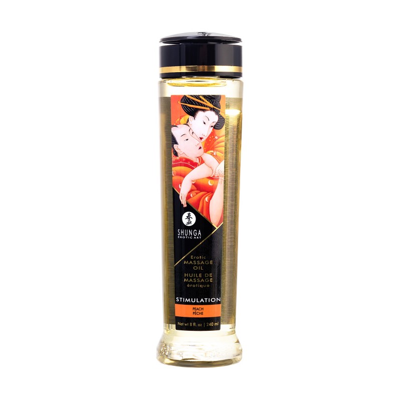 Масло массажное для тела Shunga «Активный персик» (Stimulation. Peach), 240 мл.