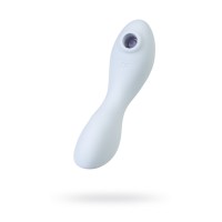 Вакуумный стимулятор клитора с вибрацией Satisfyer Curvy Trinity 5+ Connect App, голубой, 16,5 см