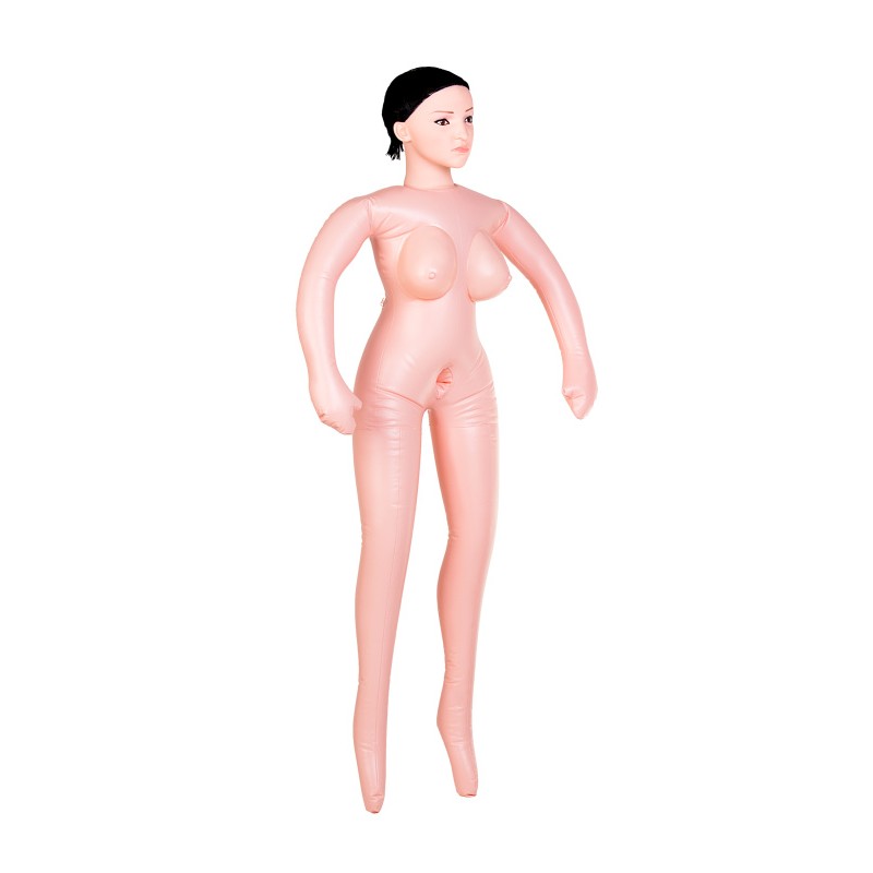 Кукла надувная Dolls-X by TOYFA Медсестра Emilia, реалистичная голова,брюнетка, с двумя отверстиями