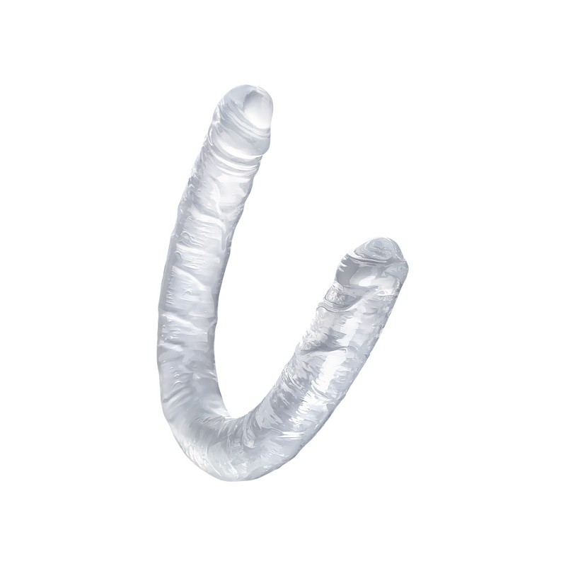 Фаллоимитатор двусторонний TOYFA Double Dildo, TPR, прозрачный, 40 см