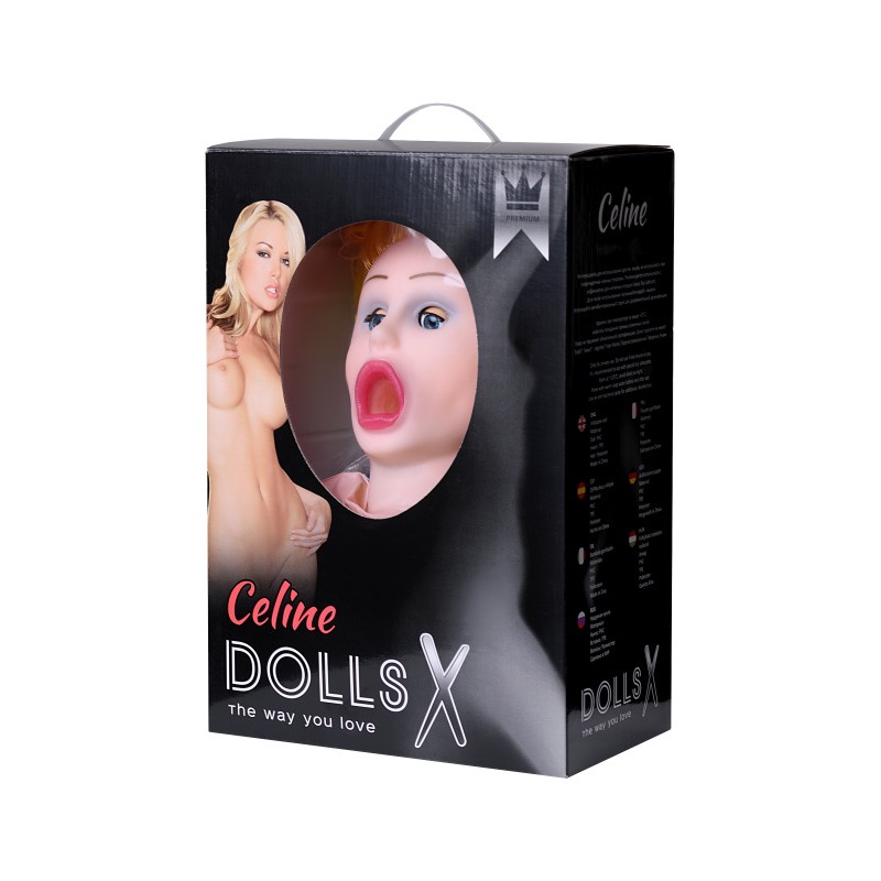 Кукла надувная Dolls-X by TOYFA Celine с реалистичной головой, блондинка, с тремя отверстиями
