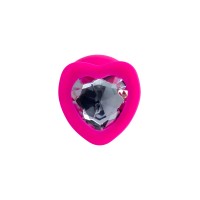 Анальная втулка ToDo by Toyfa Diamond Heart, силикон, розовая, 9,5 см, Ø 4 см