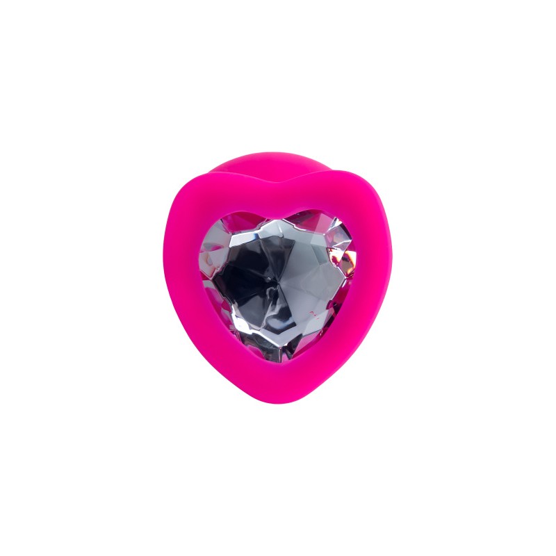 Анальная втулка ToDo by Toyfa Diamond Heart, силикон, розовая, 9,5 см, Ø 4 см