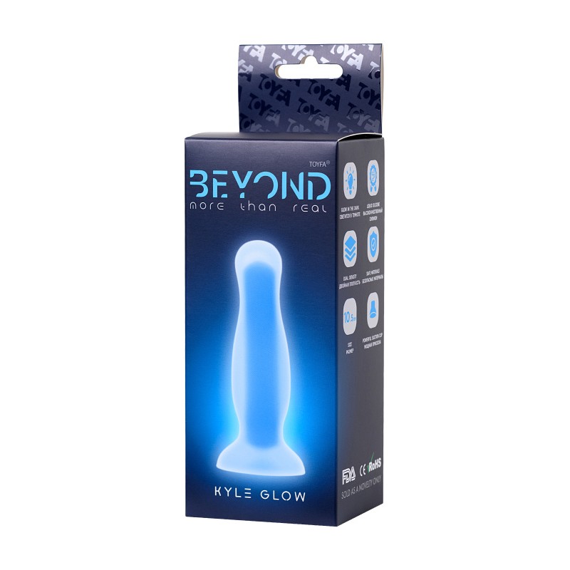 Анальная втулка светящаяся в темноте Beyond by Toyfa Kyle Glow, силикон, прозрачный, 10 см