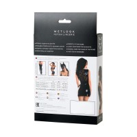 Платье Glossy Lulu из материала Wetlook, черное, S