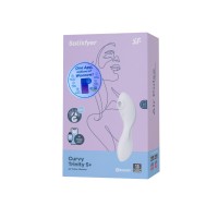 Вакуумный стимулятор клитора с вибрацией Satisfyer Curvy Trinity 5 Connect App, белый, 16,5 см
