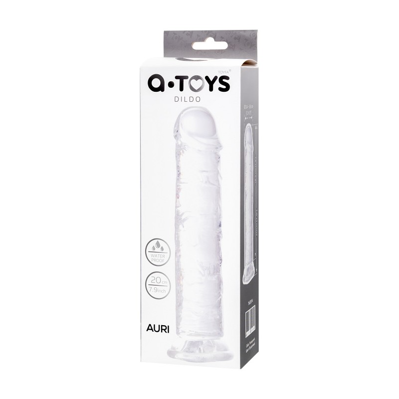 Фаллоимитатор A-Toys by TOYFA  Auri, TPE, прозрачный, 20 см