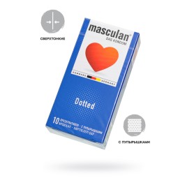 Презервативы Masculan, сlassic 2, doty, латекс, точечные, розовые, 19 см, 5,3 см, 10 шт.
