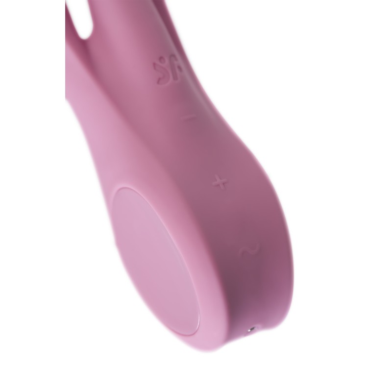 Вибростимулятор Satisfyer Threesome 1, силикон, розовый, 14 см