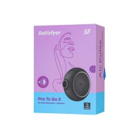 Вакуумный стимулятор клитора с вибрацией Satisfyer Pro To Go 3, черный, 8,5 см