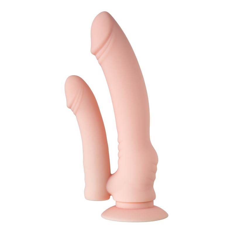 Реалистичный фаллоимитатор A-toys by TOYFA Twint, силикон, телесный, 19,5 см