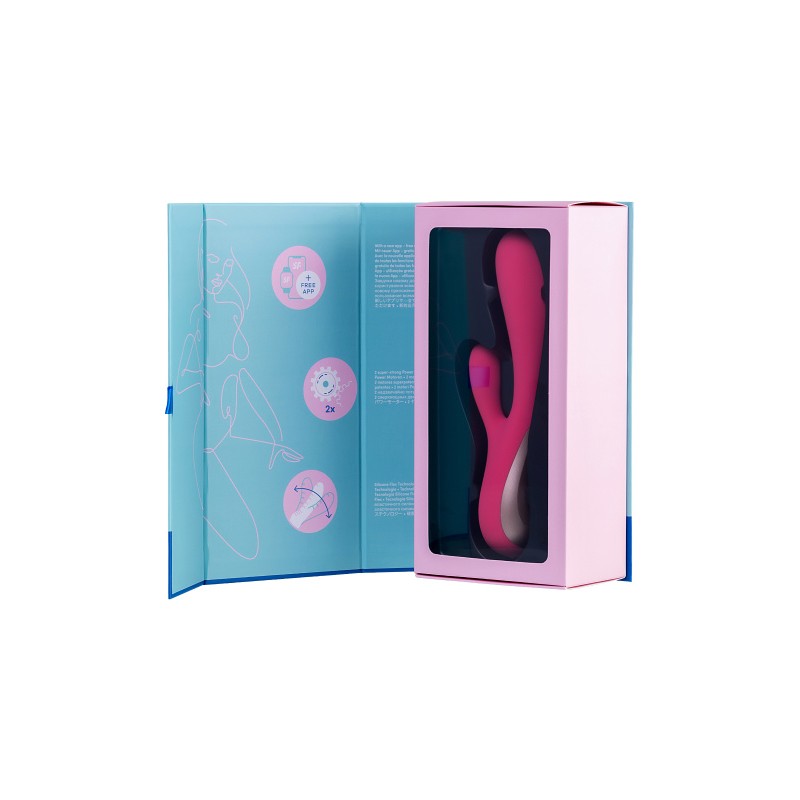 Нереалистичный вибратор Satisfyer Mono Flex Connect App, силикон, красный, 20,4 см.