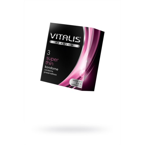 Презервативы Vitalis, premium, ультратонкие, 18 см, 5,3 см, 3 шт.