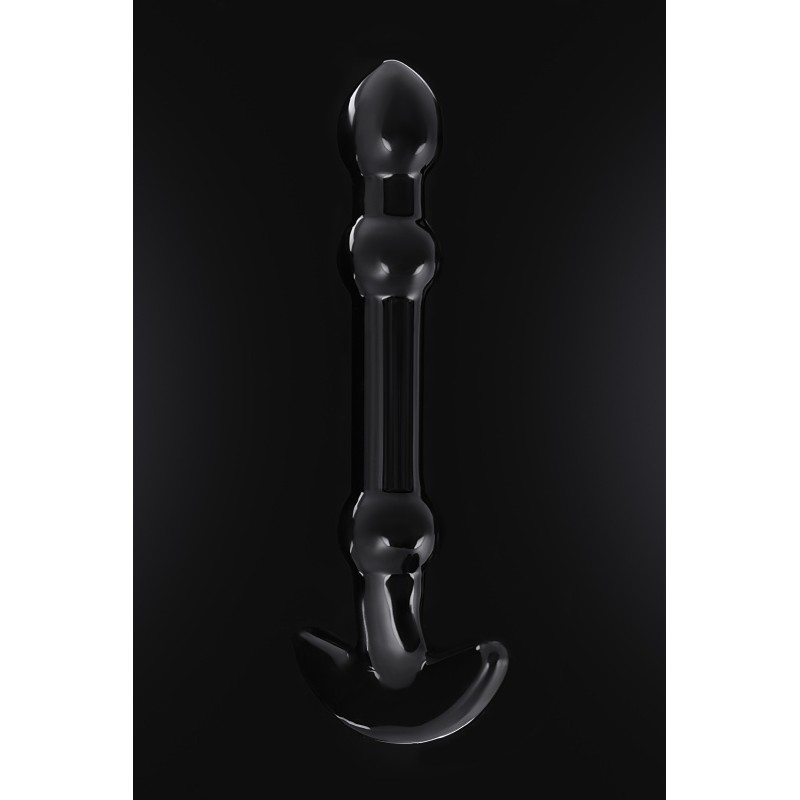 Нереалистичный фаллоимитатор Sexus Glass, стекло, черный, 19 см