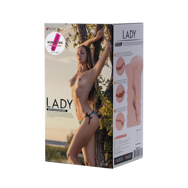 Мастурбатор реалистичный с вибрацией KOKOS Three Sisters Lady, TPR, телесный, 18 см