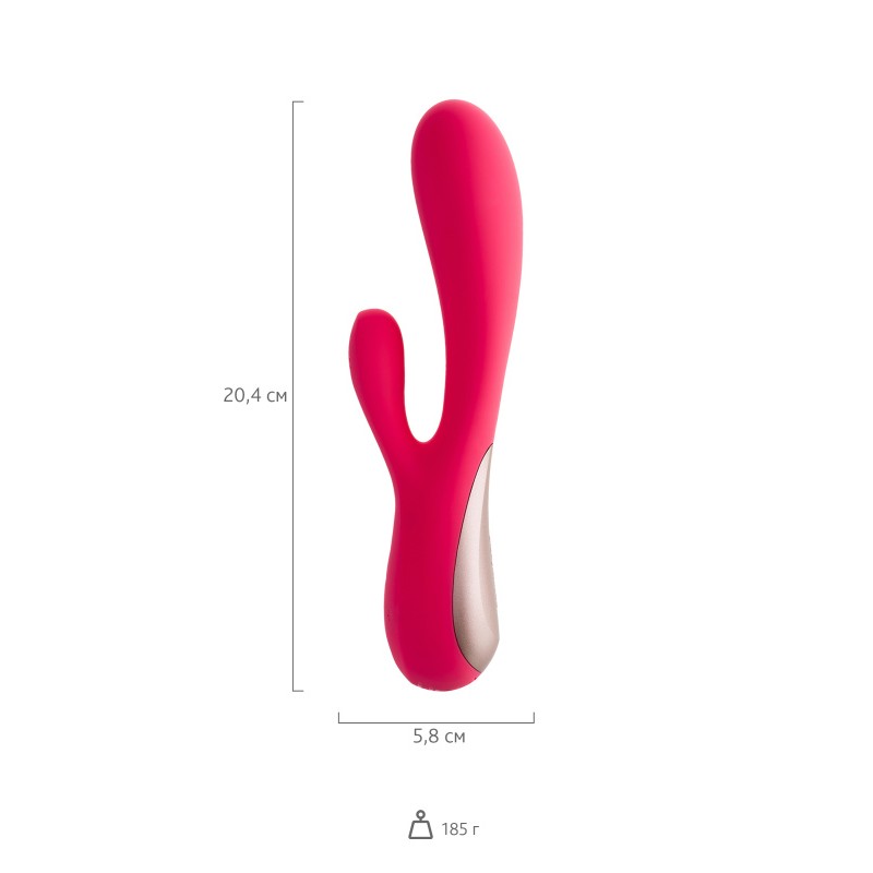 Нереалистичный вибратор Satisfyer Mono Flex Connect App, силикон, красный, 20,4 см.