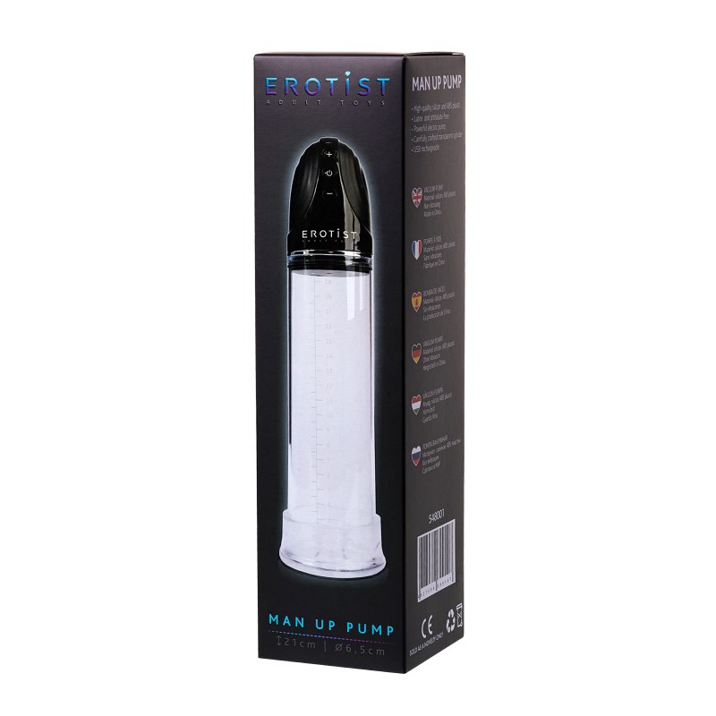 Помпа для пениса Erotist Man up pump, ABS пластик, прозрачная, 30 см