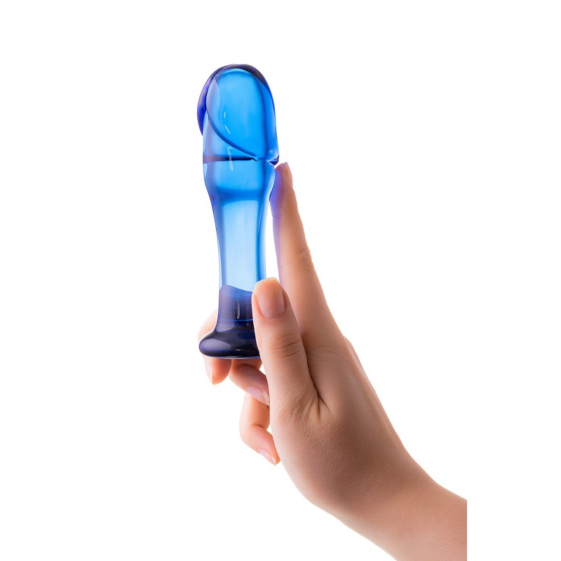 Анальный фаллоимитатор Sexus Glass, стекло, синий, 13 см