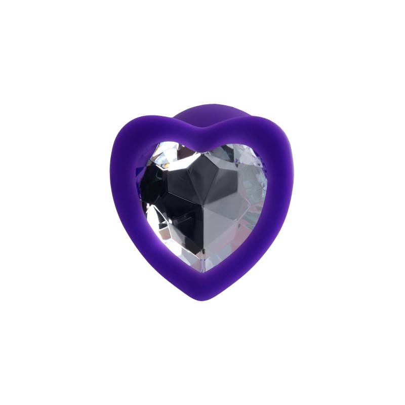 Анальная втулка ToDo by Toyfa Diamond Heart, силикон, фиолетовая, 7 см, Ø 2,8 см