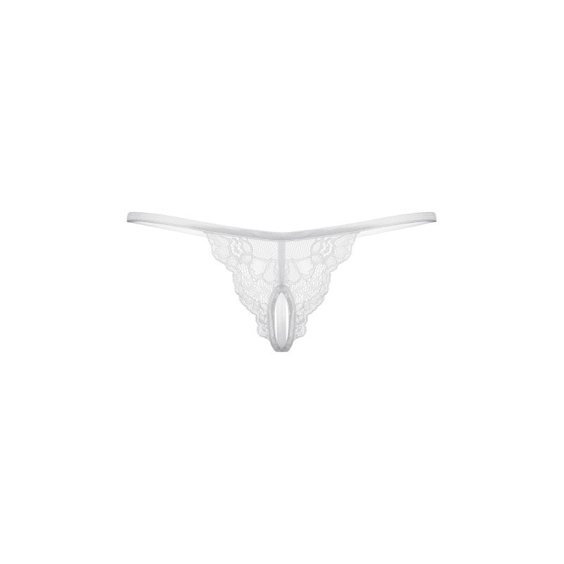 Стринги кружевные открытые SoftLine Collection, белый, S/L