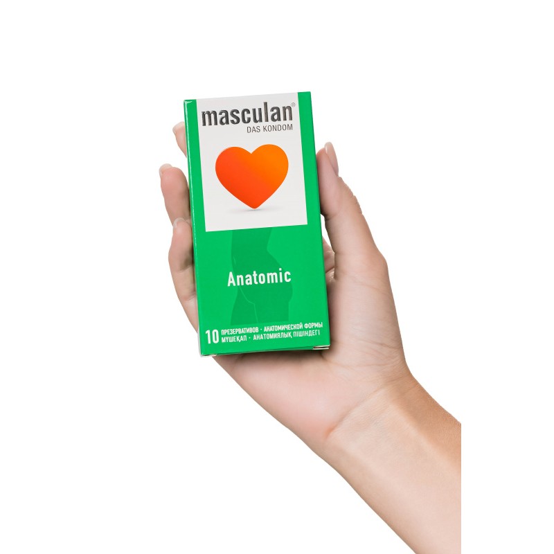 Презервативы masculan Anatomic №10, анатомической формы, 5,3 см, 18,5 см, 10 шт