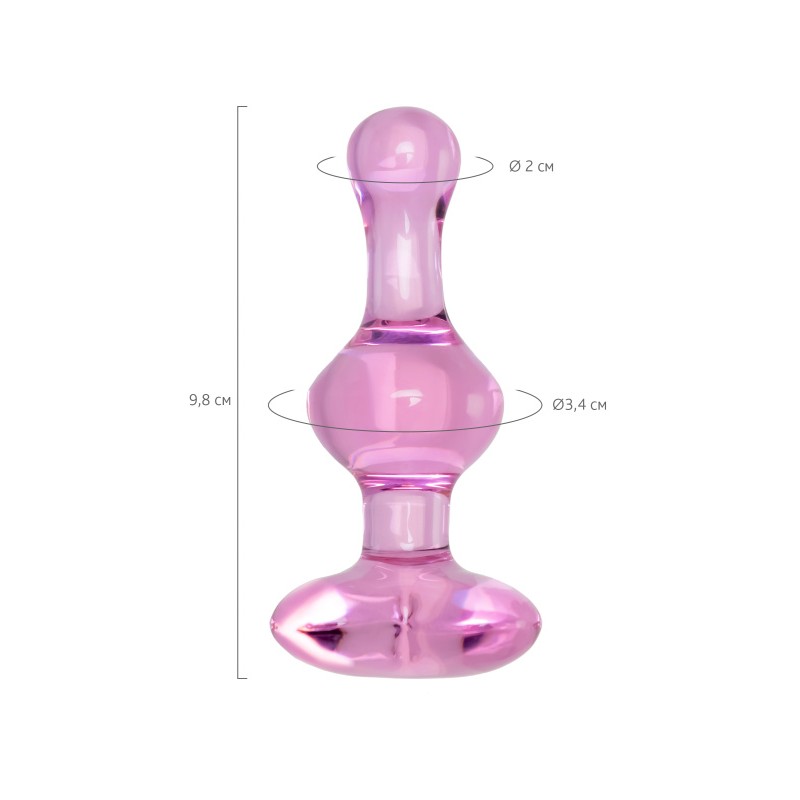 Анальная втулка Sexus Glass, стекло, розовая, 9,8 см