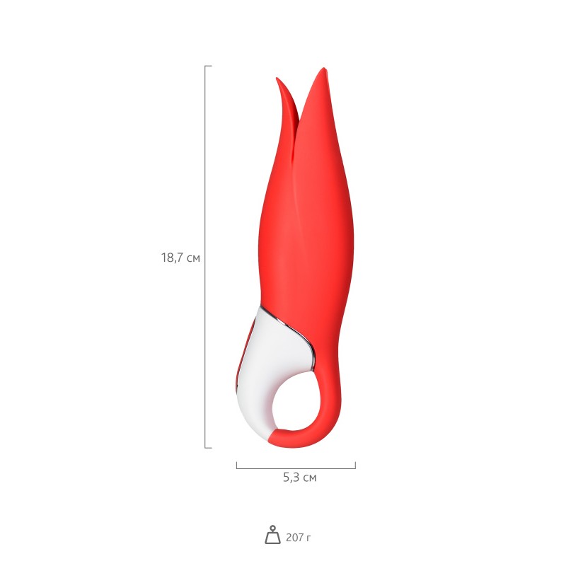 Изображение Satisfyer, Германия Нереалистичный вибратор Satisfyer Vibes Power Flower, силикон, красный, 18,8 см.
