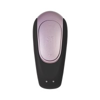 Стимулятор для пар Satisfyer Double Fun Connect App, с пультом ДУ, силикон, черный, 9 см