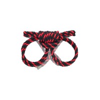 Наручники-оковы Pecado BDSM, "Узел-омега", из хлопковой веревки, черно-красные, 3,5 м