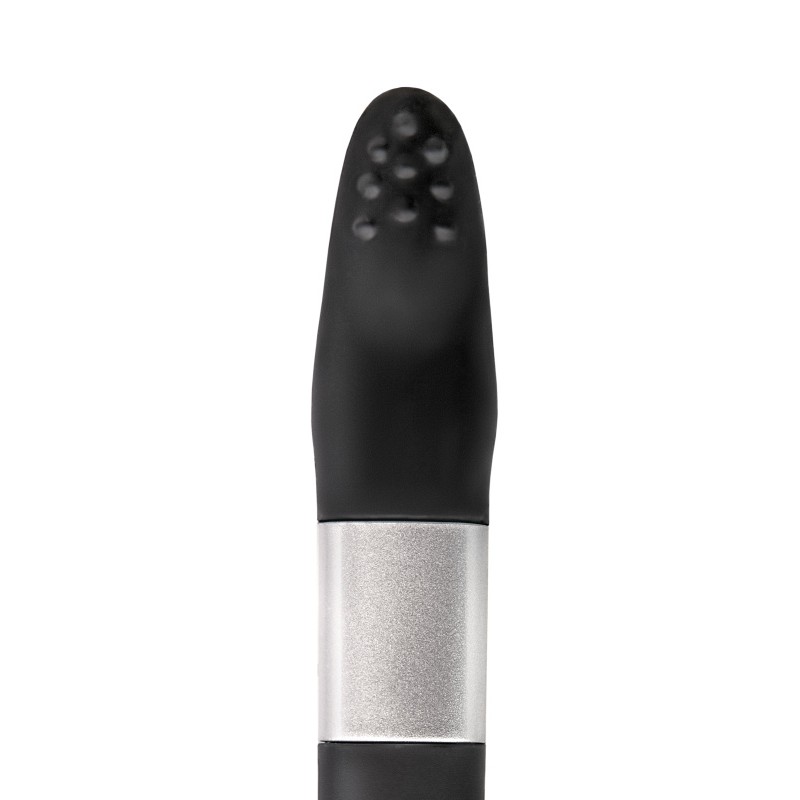 Вибратор клиторальный Qvibry 8Gb USB памяти, силикон, черный, 12 см
