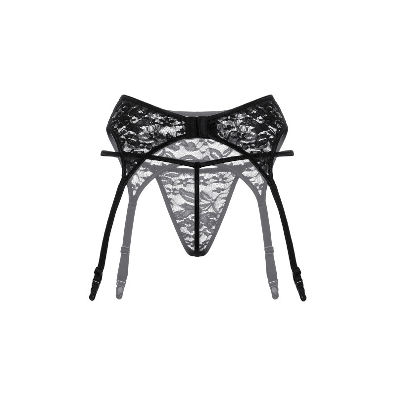 Изображение SoftLine Collection, Польша Пояс для чулок и стринги SoftLine Collection из кружева, черный, S/M