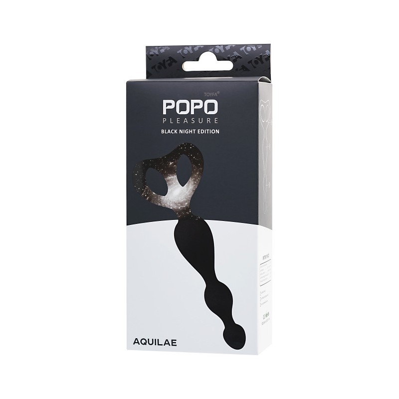 Анальная втулка POPO Pleasure by TOYFA Aquilae, водонепроницаемая, силикон, черная, 18 см, Ø 3 см