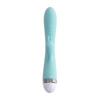 Вибратор с клиторальным стимулятором Flovetta Iris, силикон, голубой, 22 см
