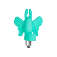 Вибронасадка-бабочка на палец Eromantica Butterfly, силикон, мятная, 10 см