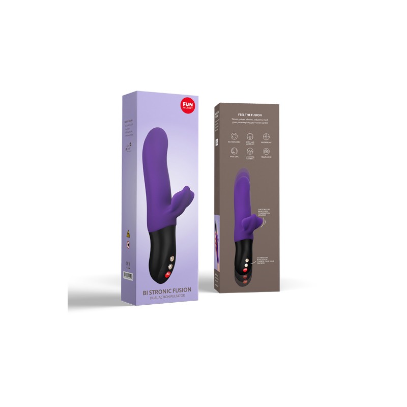 Пульсатор Fun Factory BI STRONIC FUSION, силикон, фиолетовый, 22 см