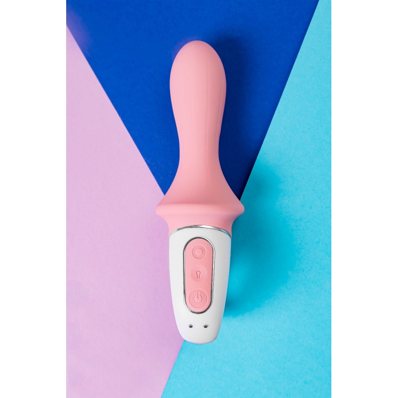 Вибратор с расширением Satisfyer Air Pump Booty 5+ Connect App, силикон, розовый, 15 см