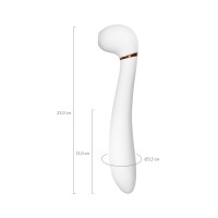 Вибратор с вакуумной стимуляцией Flovetta JASMINE, силикон, белый, 23 см