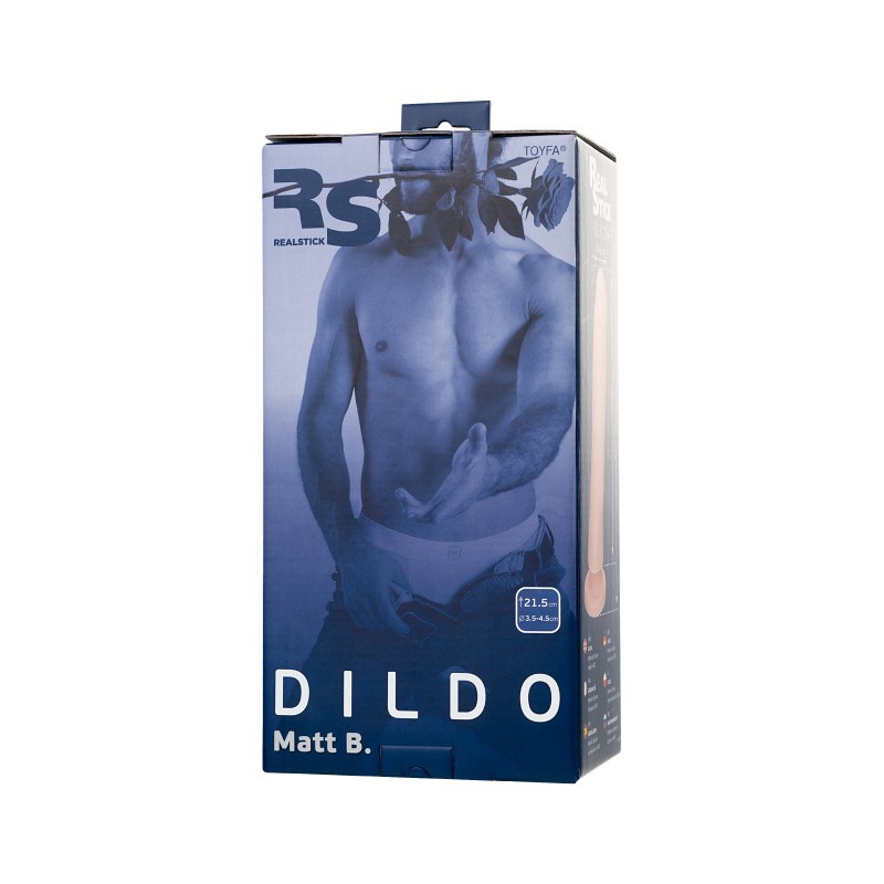 Фаллоимитатор RealStick Silicone Matt B, телесный, 21,5 см
