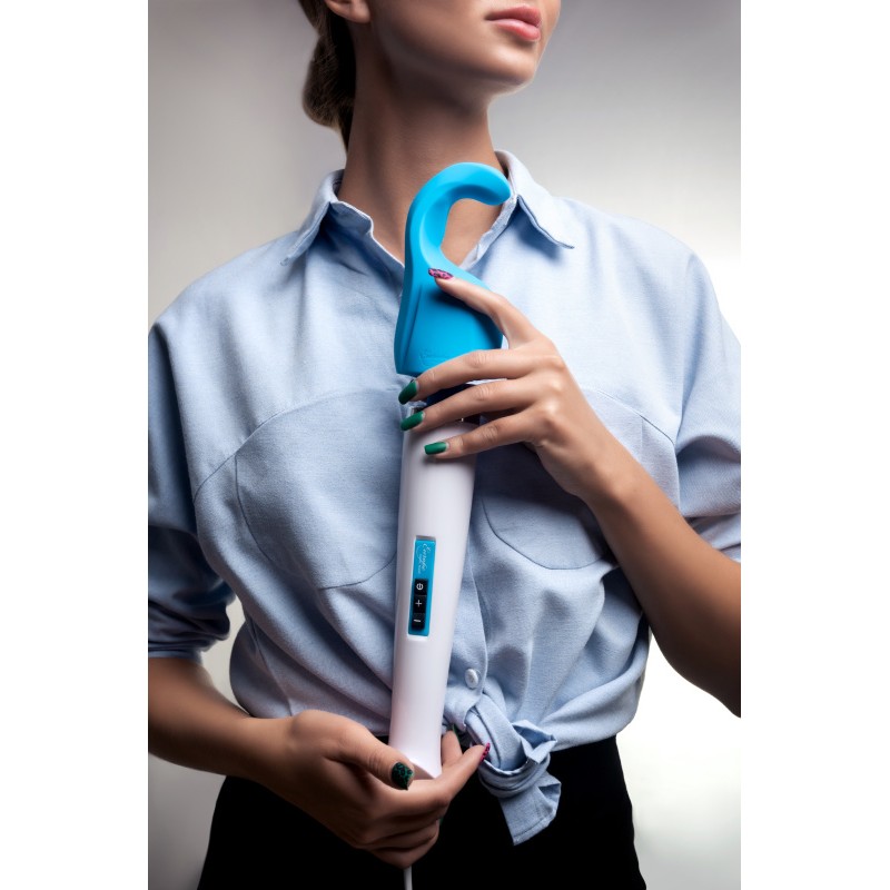 Насадка Magic Wand Genius для массажера Europe, силикон, синяя, 17 см