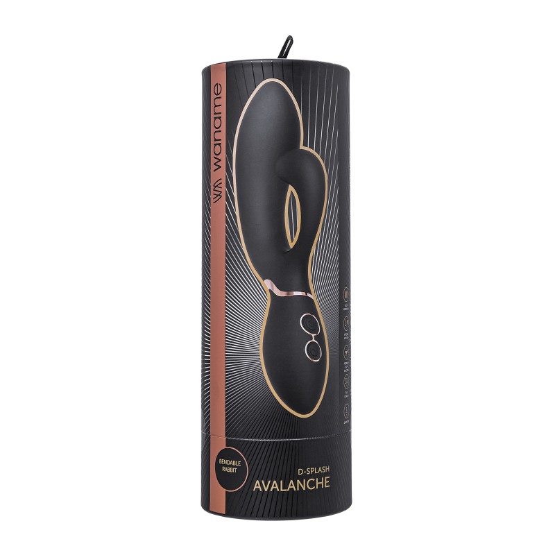 Вибратор-кролик WANAME D-SPLASH Avalanche, силикон, черный, 20,5 см