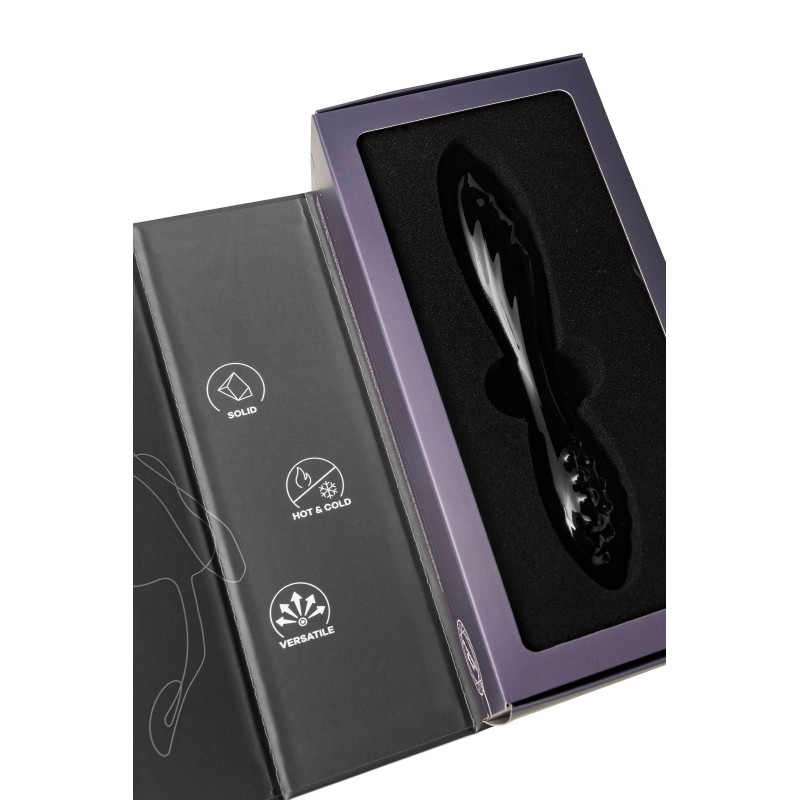 Двусторонний фаллоимитатор Satisfyer Dazzling Crystal 1, стекло, черный, 18,5 см