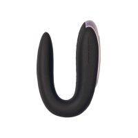 Стимулятор для пар Satisfyer Double Fun Connect App, с пультом ДУ, силикон, черный, 9 см