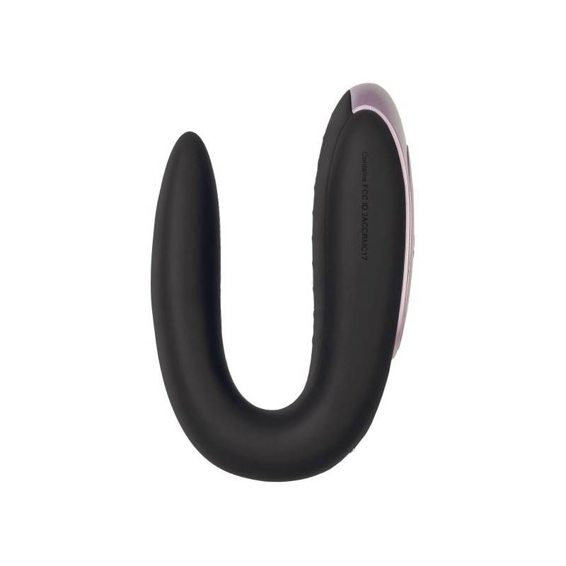 Стимулятор для пар Satisfyer Double Fun Connect App, с пультом ДУ, силикон, черный, 9 см