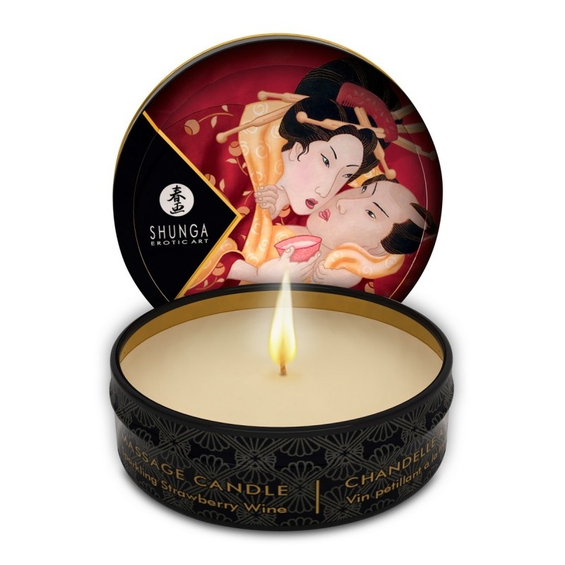 Массажное аромамасло в виде свечи Shunga «Романтика.Шампанское и клубника» (Romance), 30 мл