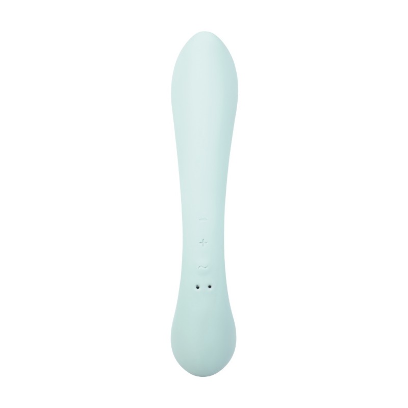 Нереалистичный вибратор Satisfyer Triple Oh, силикон, голубой, 24 см