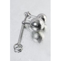 Стринги TOYFA Metal с двумя шарами, серебряные