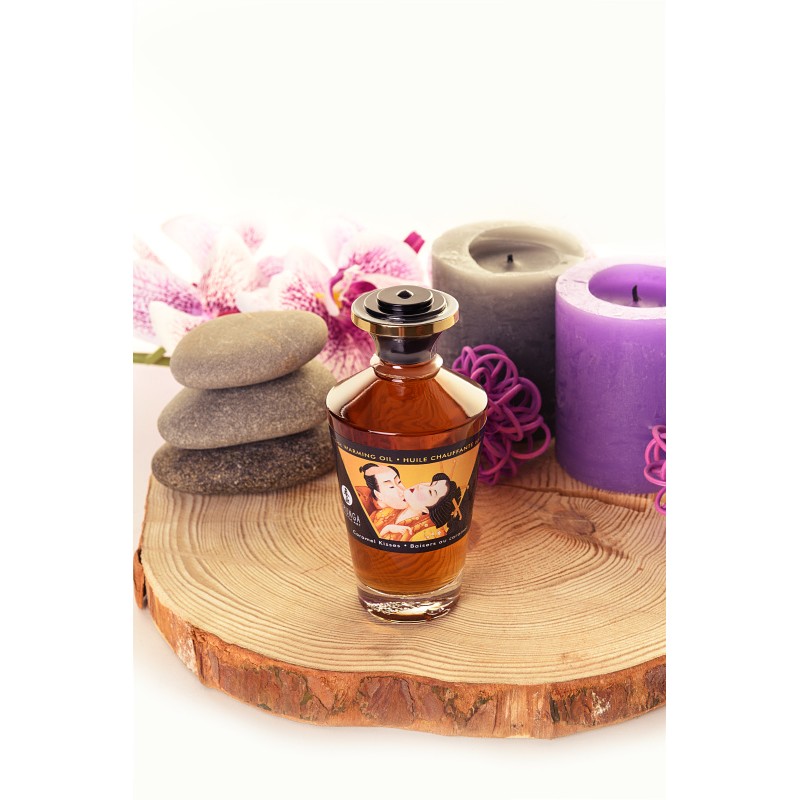 Масло массажное для тела Shunga «Карамельные поцелуи» (Caramel Kisses), разогревающее, 100 мл.